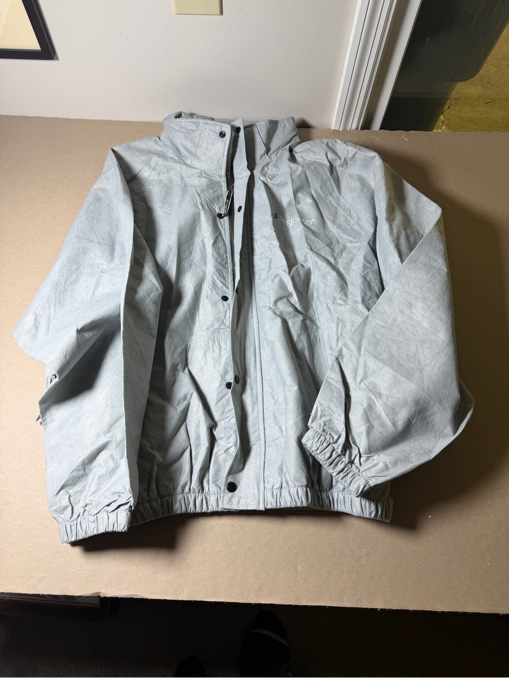Frogg togg size XL grey full zip jacket mens rain jacket with hidden hood